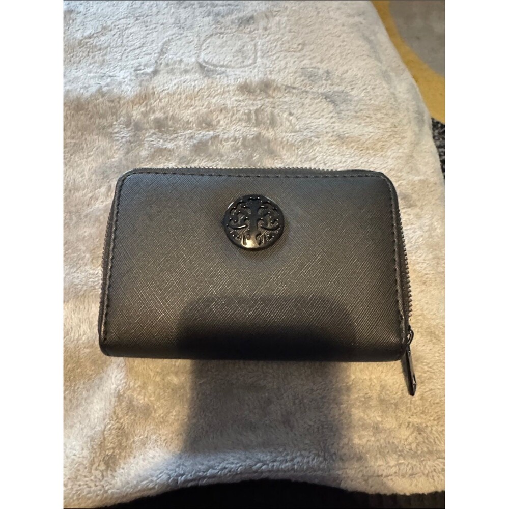 Black Zip-Around Saffiano Card Holder